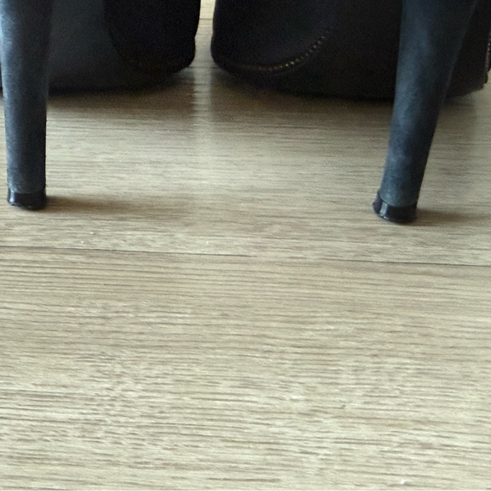 Givenchy Women Blue Black Suede Leather Bronze Zipper Pointed Pump‎ Heel 37 / 7 - Picture 16 of 16